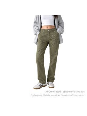NSF x GAP Olive Paint Splatter Utility Pants 30” Streetwear